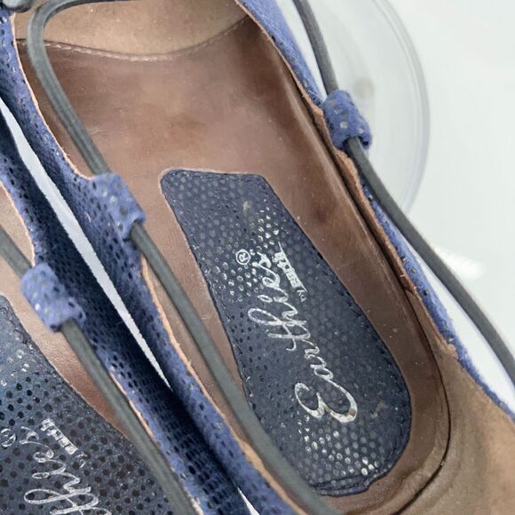 Earthies by Earth Women's Size 7 Essen Navy Blue Leather Flats Strappy Slip On - Picture 10 of 15